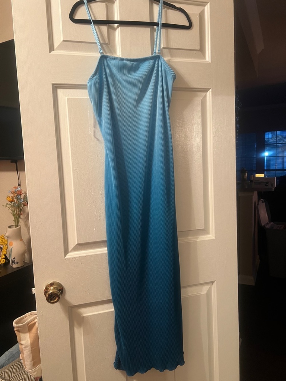 No Boundaries Light Blue Pleated Top